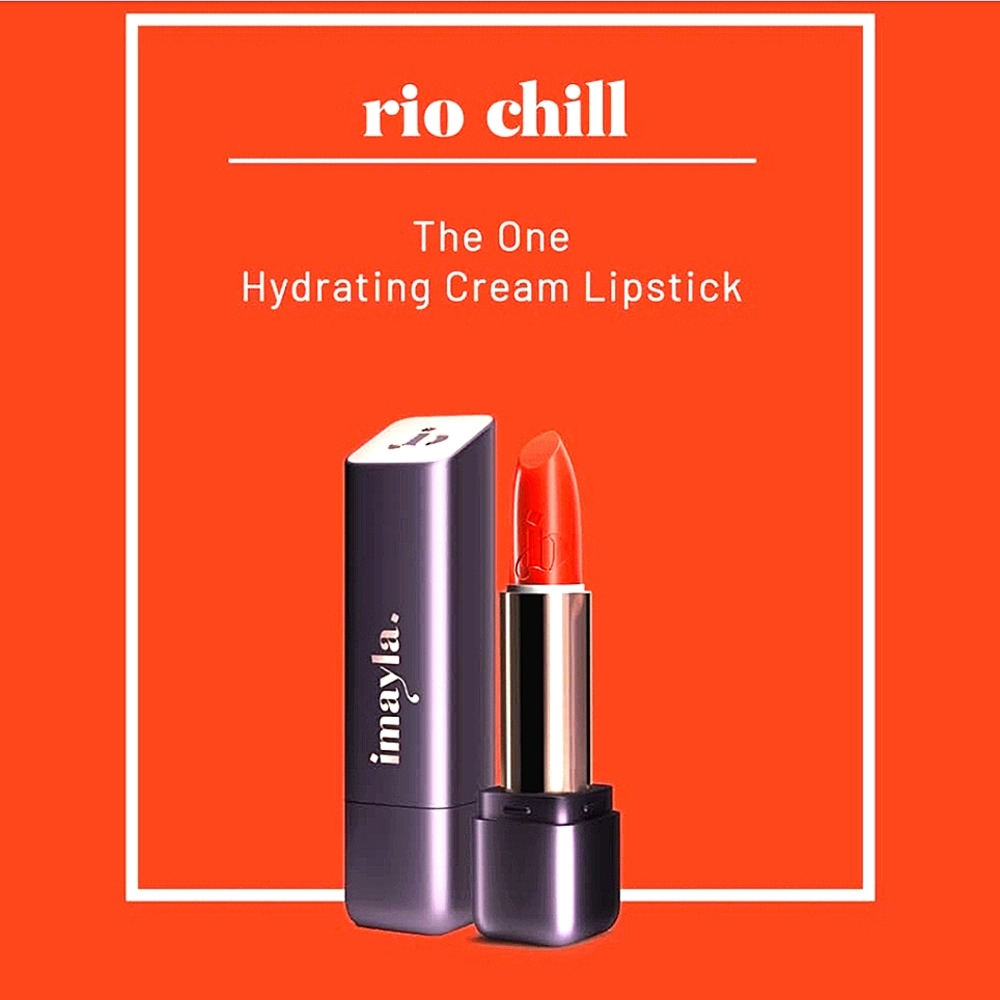 NIB Imayla The One Hydrating Cream Lipstick in Rio Chill Orange